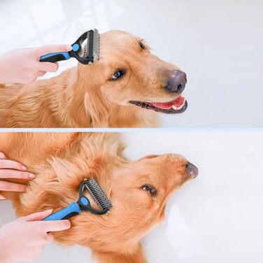 Гребінець для вичісування собак та котів, інструмент для грумінгу, видаляє ковтуни та вичісує шерсть (17+9 зубців, двосторонній)