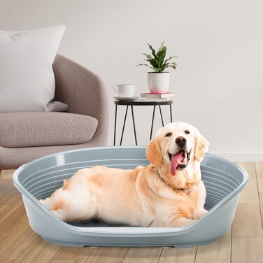 Крізьло для собак та котів Ferplast Siesta Deluxe, пластикове, середнє, миється, 62 x 41 x 23,5 см, темно-сірий, XXL