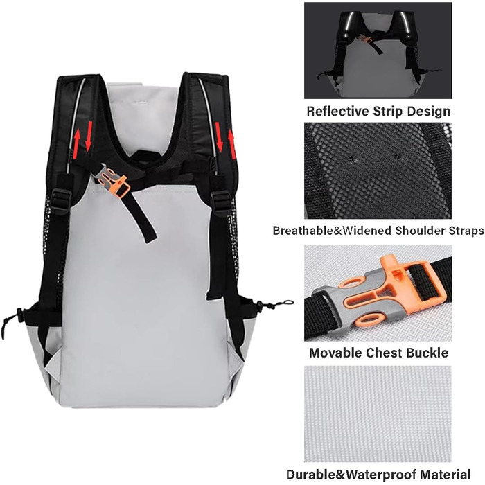 Рюкзак для собак Manon Rosa, регульований, зручний, для подорожей, походів, кемпінгу, для маленьких, середніх собак, котів, цуценят (середній, білий) Medium Weiss/opulenter Garten