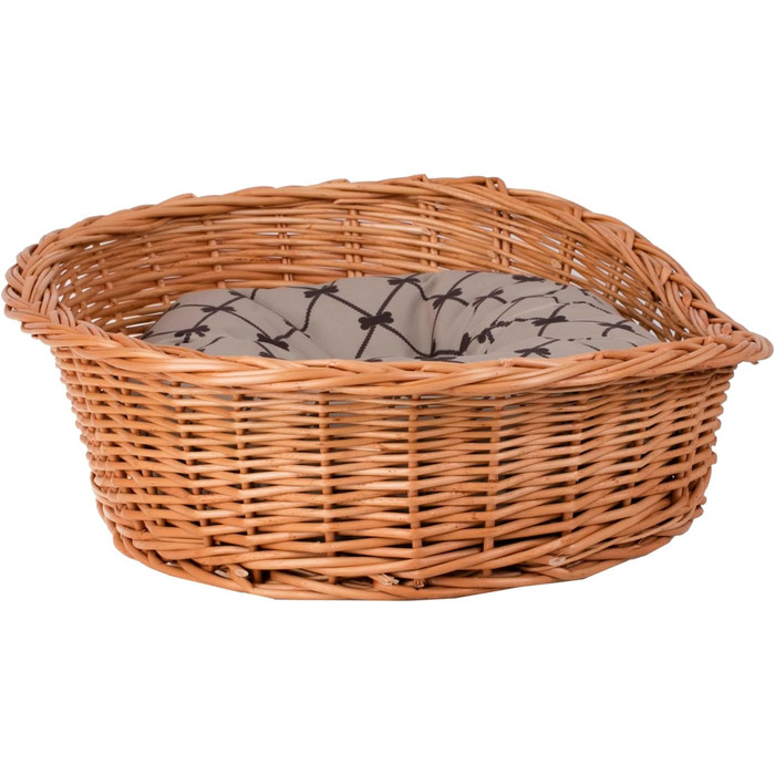 Корзина для собак з ротангу, корзина для тварин, корзина для котів (Бежева, 100x75 H27)