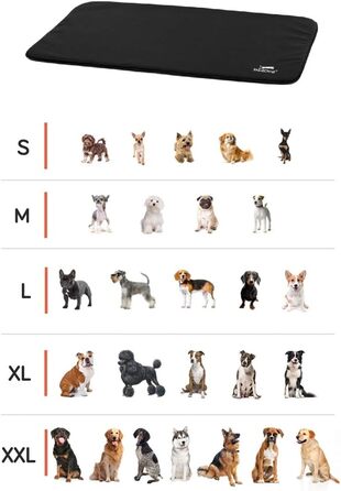 Килимок для собак BedDog® CORA - зручний лежак з Cordura, міцний, великий, чорний (60x40 см)