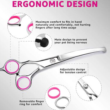 Набір професійних ножиць для грумінгу собак 9CR Edelstahl з безпечними закругленими кінцями. Комплект для догляду за шерстю собак, котів та інших тварин. Ідеально для вирівнювання, проріджування та стрижки.