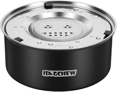 Миска для собак IDOGCHEW 3L з нержавіючої сталі, проти проливання, з антиковзним дном, чорна