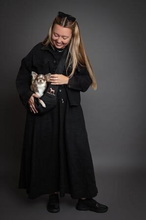 Транспортувальна сумка для собак Noah & Paw до 5 кг з регульованим ременем та м'яким хутром, подвійний захист, преміум-тканина Twill