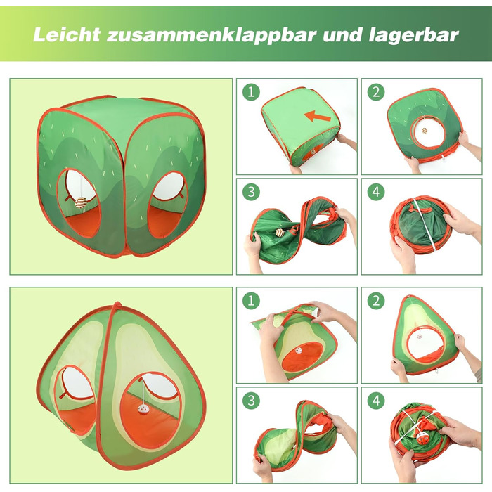 Тунель для котів RANYPET 3 в 1: інтерактивна іграшка, намет-тунель, з пакетом для зберігання. Підходить для котів, кошенят, кроликів та інших дрібних тварин.