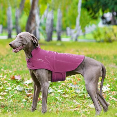 Тепла куртка VIVAGLORY для собак Cozywrap Wintermantel, флісова куртка для собак з клямками, регульована, світловідбиваюча, розмір S/XL (Fuchsia, обхват грудей 79-94 см)
