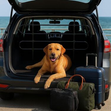 Сітка для багажника для собак, регульована за висотою та шириною, безпечна для транспортування, міцна металева сітка, підходить для SUV, універсалів та хетчбеків