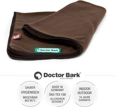 Doctor Bark | М'яка флісова гігієнічна ковдра для собак, пральна до 95°C, для дивану та лежака, коричнева, 100x70 см, преміум-якість, Німеччина