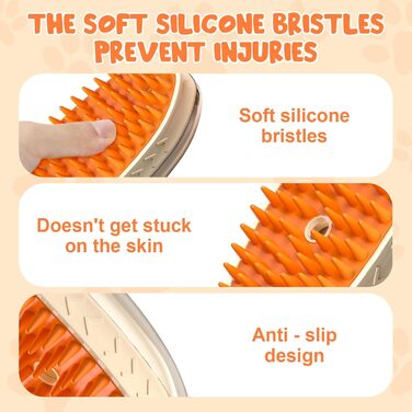 Двокомплект щіток для котів з парою та ультрафіолетовим світлом, 3-в-1: чищення, стрижка, масаж. Підходить для довгої та короткої шерсті, також для собак