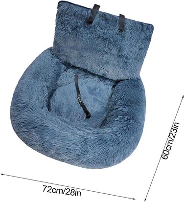 Автокрісло для собак, автоліжко для собак на заднє сидіння - знімне автоліжко для собак з м'якого пуху, автокрісло для собак Püsch, миється, з ременями, підходить для авто/універсалів/SUV/пікапів (Темно-сірий, M)