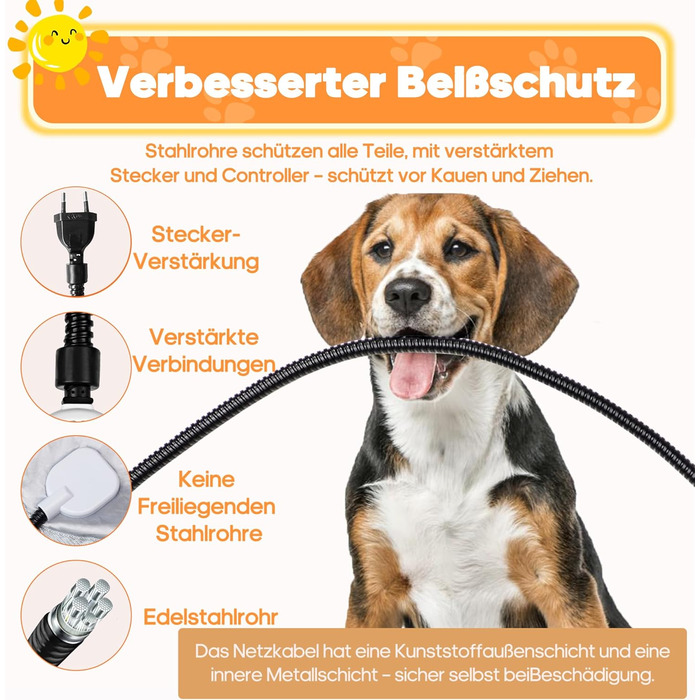 Електричний килимок для тварин 45x70 см - нагрівальний килимок для собак та котів з 9 температурними режимами (35–55℃) та таймером, бісостійкий кабель 1.8 м, 2 знімні чохли
