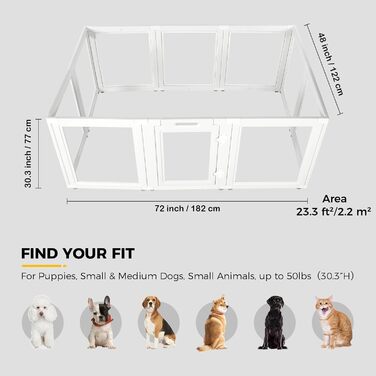 Клітка для цуценят Klarer Acrylplastik, ігровий майданчик для собак, котів, кроликів, 77 см, 10 шт.