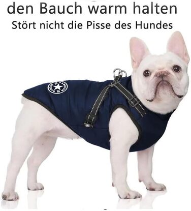 Зимова жилетка для собак, водонепроникний теплий одяг для маленьких собак з D-кільцем (зелений, XL, синій, L)