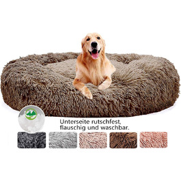 М'яке ліжко для собак Haoye, кругла подушка для домашніх тварин, ліжко для котів/собак, донат, мила ліжечко, коричнева, Ø 70 см, 7 розмірів