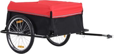 Причіп для велосипеда HOMCOM – вантажний причіп для дітей (червоний+чорний)