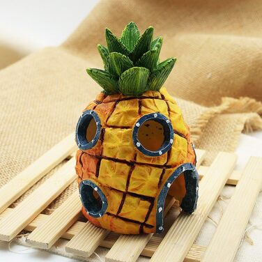 Декорація для акваріума SpongeBob – Ананасовий будинок, Сквідвард, Крабсбургер, фігурки з полімерної смоли, декор для акваріума та тераріуму, 20,3 см