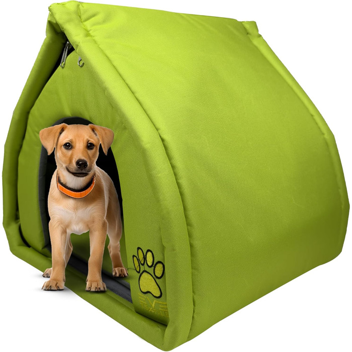 Текстильна будка для собак та котів EVE Textile Eskimo - зелена, 45x45x45 см