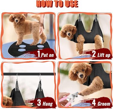 Набір для догляду за собаками MACUNIN: гамак, триммер для нігтів, аксесуари для купання (великий, чорний)