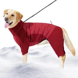 Зимовий одяг для собак: теплий, вітронепроникний зимовий одяг з коміром для малих, середніх та великих собак. Ідеально для прогулянок, походів та кемпінгу. Колір: червоний, розмір XL