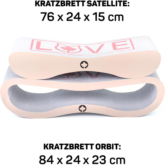 Котячий будиночок Kratzbrett для котів - рожевий - Love Kratzpappe, Kratzwelle, точилка для кігтів (Orbit і Satellite 2.0 в комплекті)