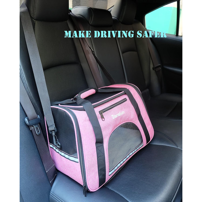 Трансформер-переноска для котів, кошенят, собак, цуценят ZaneSun, рожева, для подорожей літаком, витривала, з вентиляцією