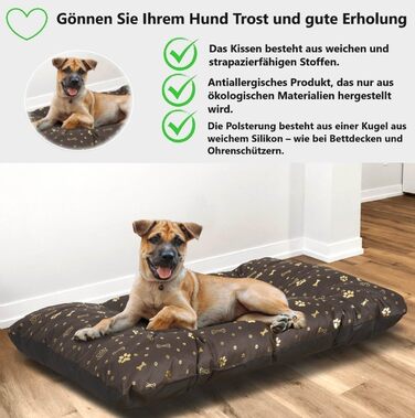 Крісло-ліжко для собак King Dog XL (120x80 см) коричневе, водонепроникне, миється, з оксфордської тканини