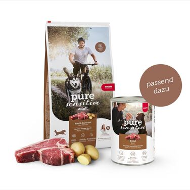 Беззерновий корм для собак MERA Pure Sensitive з яловичиною та картоплею, 4 кг (набір 3 шт)