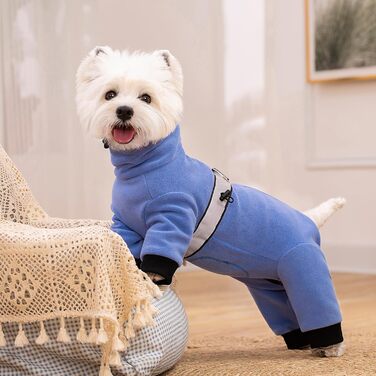 Теплий флісовий комбінезон для собак YRRYGMN з D-початком, для маленьких собак, світло-коричневий, лавандово-блакитний, розміри L, XXL