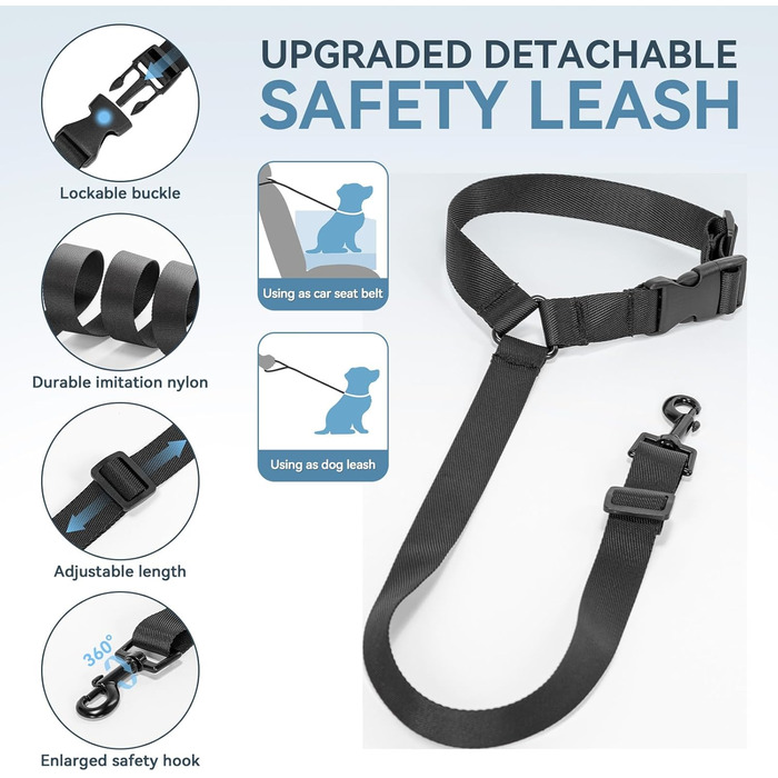 Автомобільний лежак для собак PETFIT, 12.5 см, блакитний, до 12 кг, з підкладкою