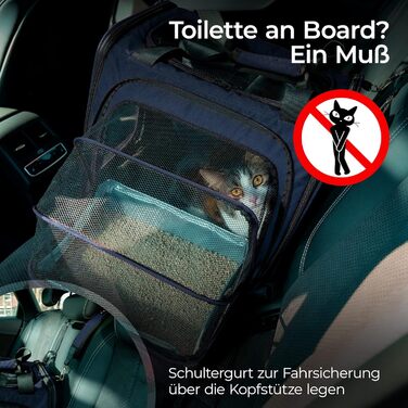 Транспортна переноска для котів You Decide Munich Cat Suite LX Marine з туалетом, складна, для великих котів