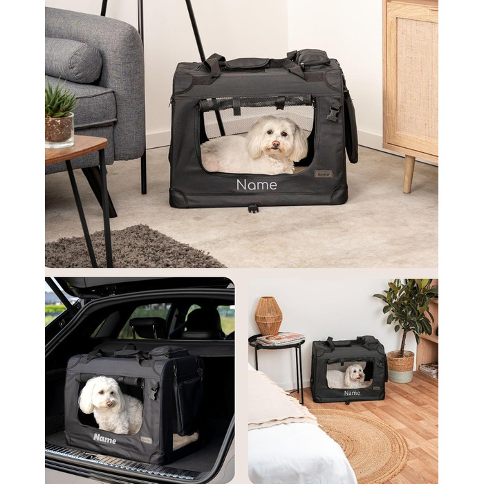 Транспортна переноска для собак та котів Lionto, складана, 70x52x50 см, до 15 кг, з ручками та ковдрою