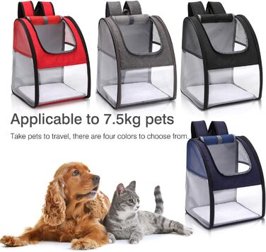 Рюкзак для собак і котів PETCUTE: переноска-рюкзак для прогулянок та подорожей (червоний)