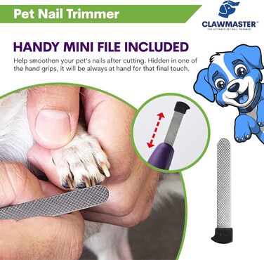 LED-насадка для стрижки кігтів домашнім тваринам, триммер для собак і котів з LED-підсвічуванням, 3.5 мм сталева леза, захист та вбудоване світло для безпечної стрижки