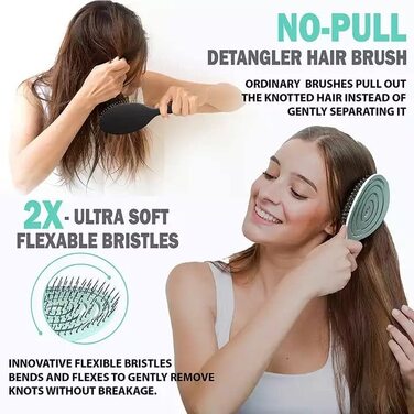 Бурштук для собак, щітка для розплутування шерсті, ергономічна ручка, для вологого та сухого догляду за шерстю, легка щітка для тварин (Блакитна)