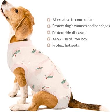 Тільце для собак після операції Kuoser: захист від лизання, дихаюча тканина, рожевий колір, XS (1 шт.)