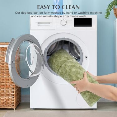 Лежанка для собак, миється, пухнаста, м'яка та тепла лежанка для собак маленьких, середніх та великих порід XZ016 (Зелений, L 75 x B 50 x H 4 см)