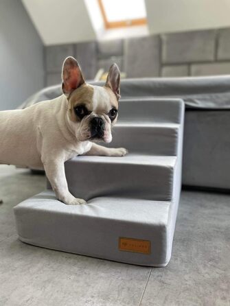 Сходинка для собак Velinda з 4 сходинками, також підходить для котів. Допомагає домашнім тваринам легко підніматися. Матеріал: піна. Колір: темно-синій