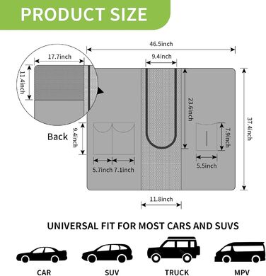 Перегородка в багажник для собак, автоперегородка для транспортування, бар'єр для тварин з кишенькою, безпечне перевезення дітей та тварин