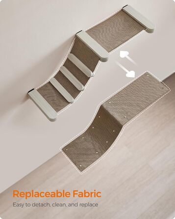 Кігтеточка Feandrea Clickat Collection 006 - висока, стійка, настінна, з 2 сидіннями, діаметр 10.4 см, швидка збірка, розширювана, гамак для котів (L-002)