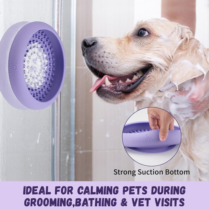 Нічна годівниця для собак Bestalk: зменшує тривожність, сповільнює годування, килимок-іграшка, силікон, BPA-free, для миття в посудомийній машині (фіолетовий)