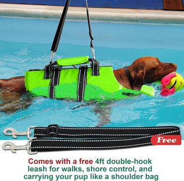 Жилет для плавання собак Fragralley, зелений, розмір Medium