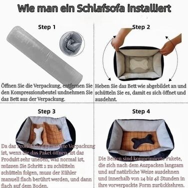 Крісло-ліжко для собак Flying Wings, м'яке та зручне, сіро-чорне (70x50 см)