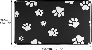 Килимок для годування собак та котів QWORK® 30x50 см, водопоглинаючий, сірий