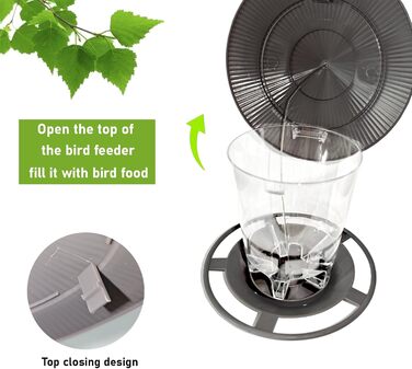Годівниця для птахів вологостійка – годівниця для підвішування з гачком, прозора годівниця для балкона та саду, годівниця для диких птахів