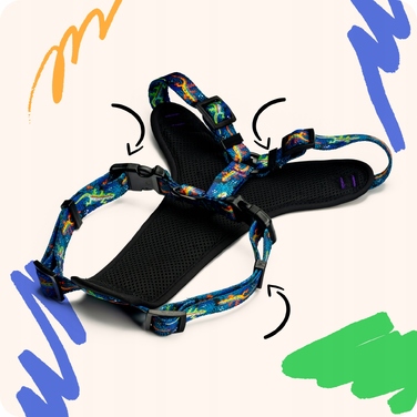 Шлейка Guard Comfort Wild Gecko від 4Funky | Регульована, для малих собак (розмір XS)