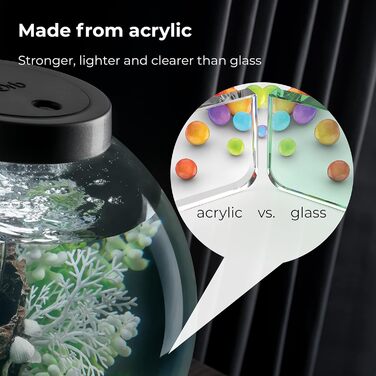 Декоративний акваріум biOrb CLASSIC 60 LED срібний, комплект з фільтром, LED-підсвіткою та керамічним гравієм, акрилове скло