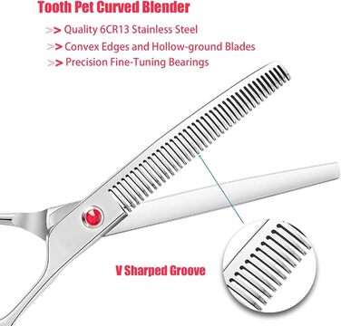 Ножиці для грумінгу собак, ножиці для стрижки шерсті, ергономічні, регульовані, для собак та котів