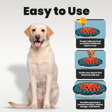 Килимок для собак PET ARENA Schnüffelteppich – килимок для нюхання, міцні матеріали, інтелектуальна іграшка для собак, регульований розмір, можна прати (Помаранчево-блакитний)