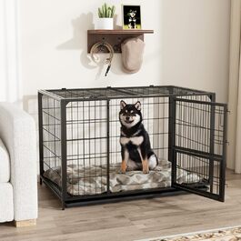 Клітка для собак VOWNER, XL, чорна, 93x56x60 см: міцна, з 3 дверцятами, знімний піддон