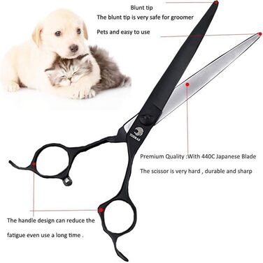 Професійна ножиця для грумінгу тварин, 18 см, нержавіюча сталь, гостра